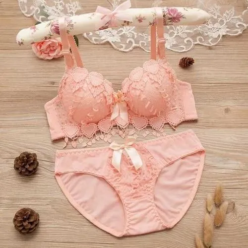 lingerie set thin embroidery push up bra set