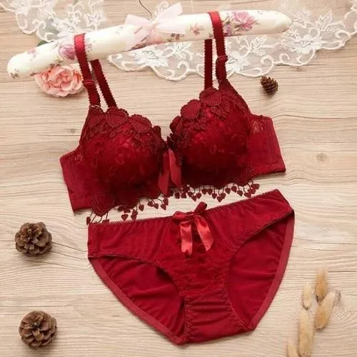 lingerie set thin embroidery push up bra set