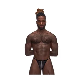 Male Power Landing Strip Micro Thong Black L/XL