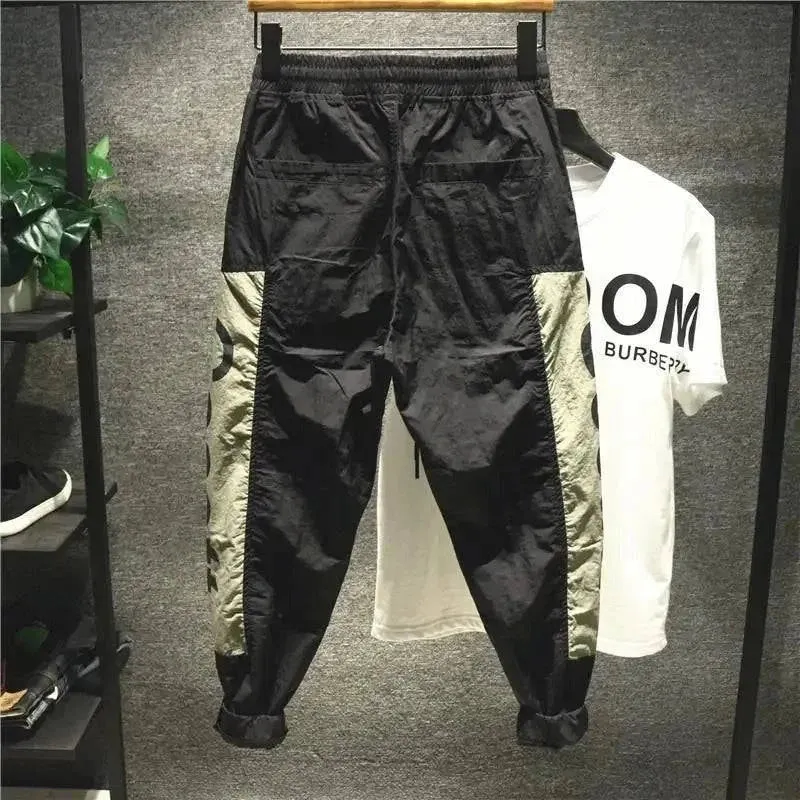 Men Summer Black Trousers Man Harem Joggers Green Emo Casual         .