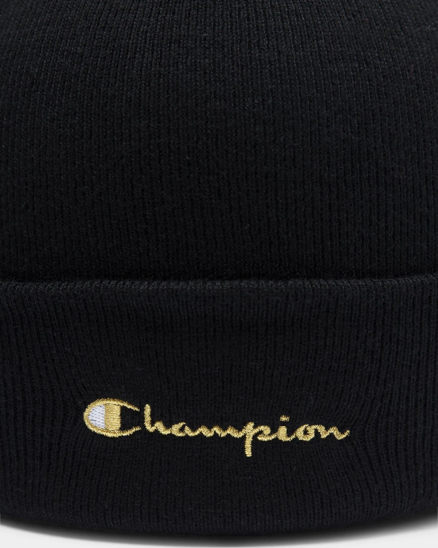 Men's Champion Script Beanie Black/Gold