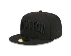 Men's Houston Rockets New Era 59FIFTY Text Tonal Fitted Cap