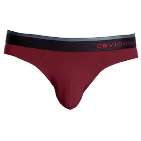 Obviously PrimeMan AnatoMAX Hipster Brief - Maroon Burgundy