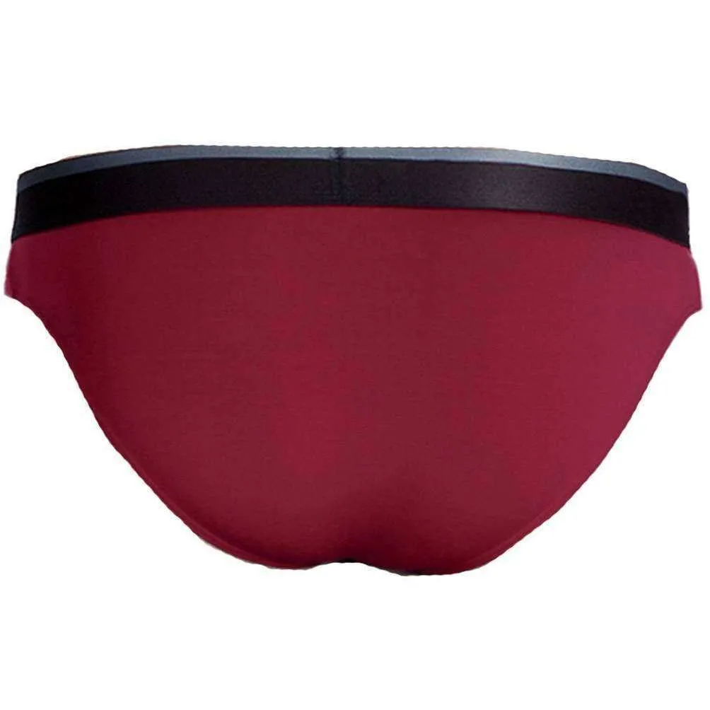 Obviously PrimeMan AnatoMAX Hipster Brief - Maroon Burgundy