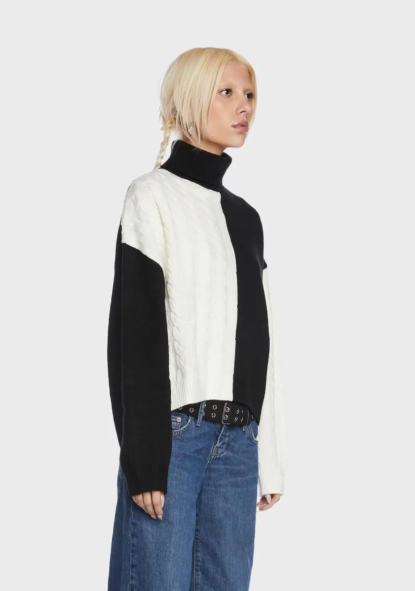 Onyx Split For Good Color Blocked Sweater