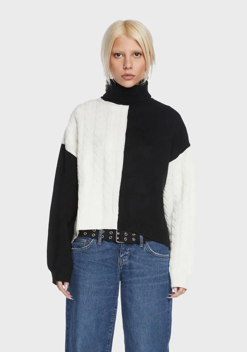 Onyx Split For Good Color Blocked Sweater