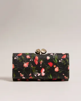 Otiline Floral Print Bobble Purse Black