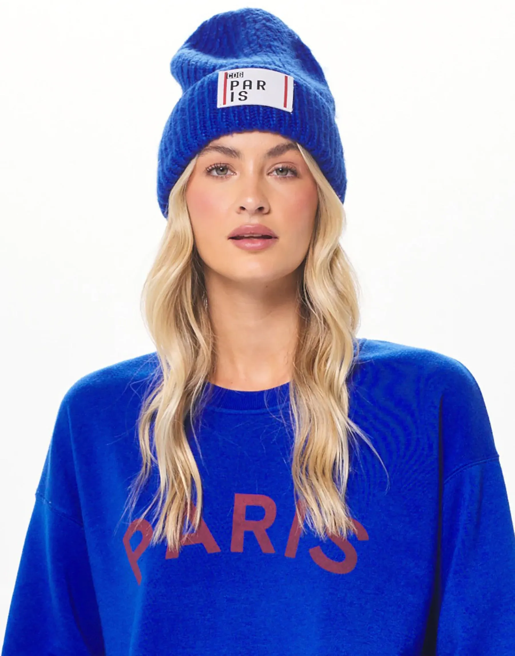 Paris Boarding Pass Beanie by Vintage Havana - Royal Blue