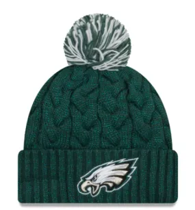 Philadelphia Eagles - One Size Cable Knit Beanie with Pom, New Era