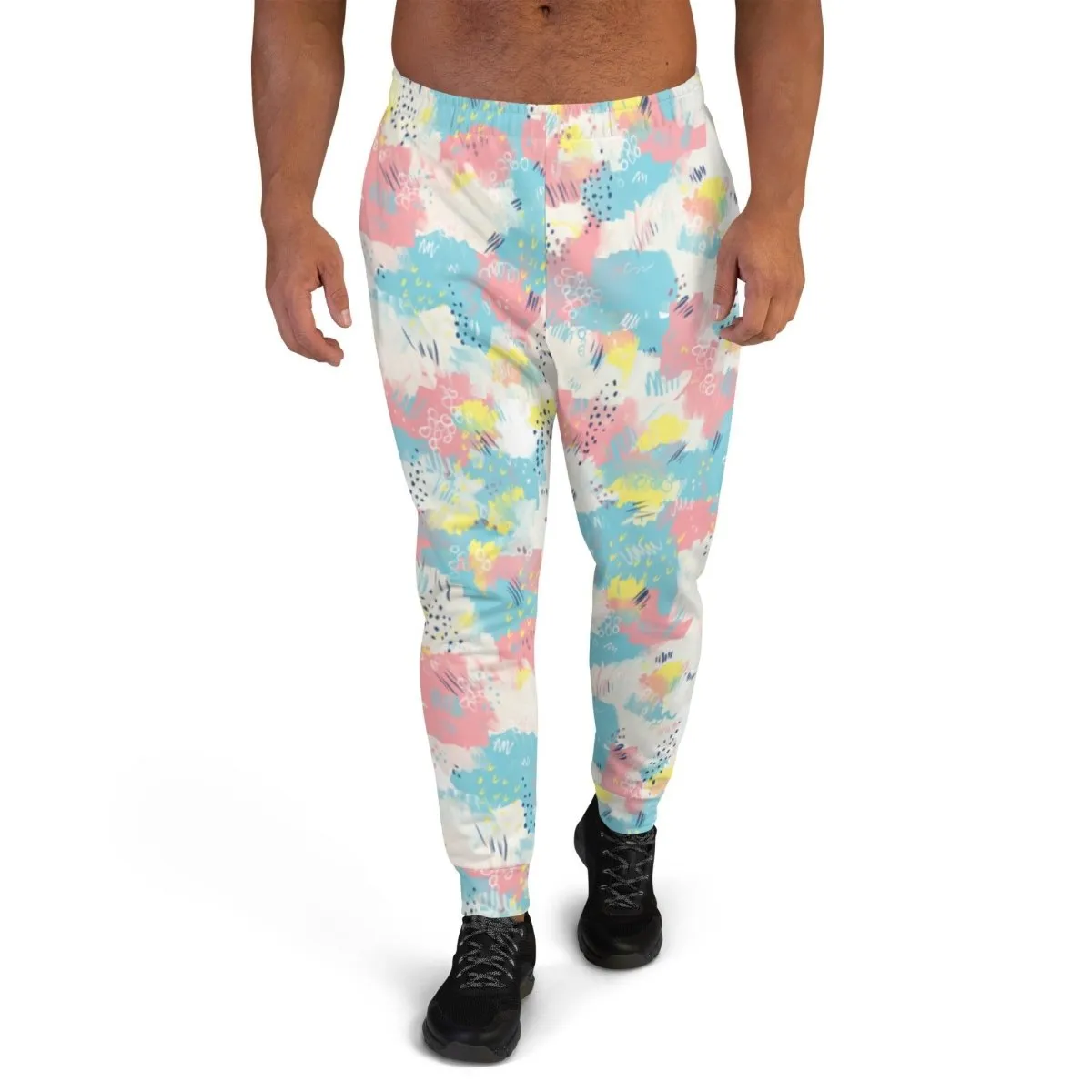 Pink and Blue Abstract Men's Street Joggers