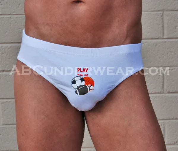 Play with My Balls Mens Brief, Funny Men's Underwear for Sports Lovers - BLOWOUT SALE!