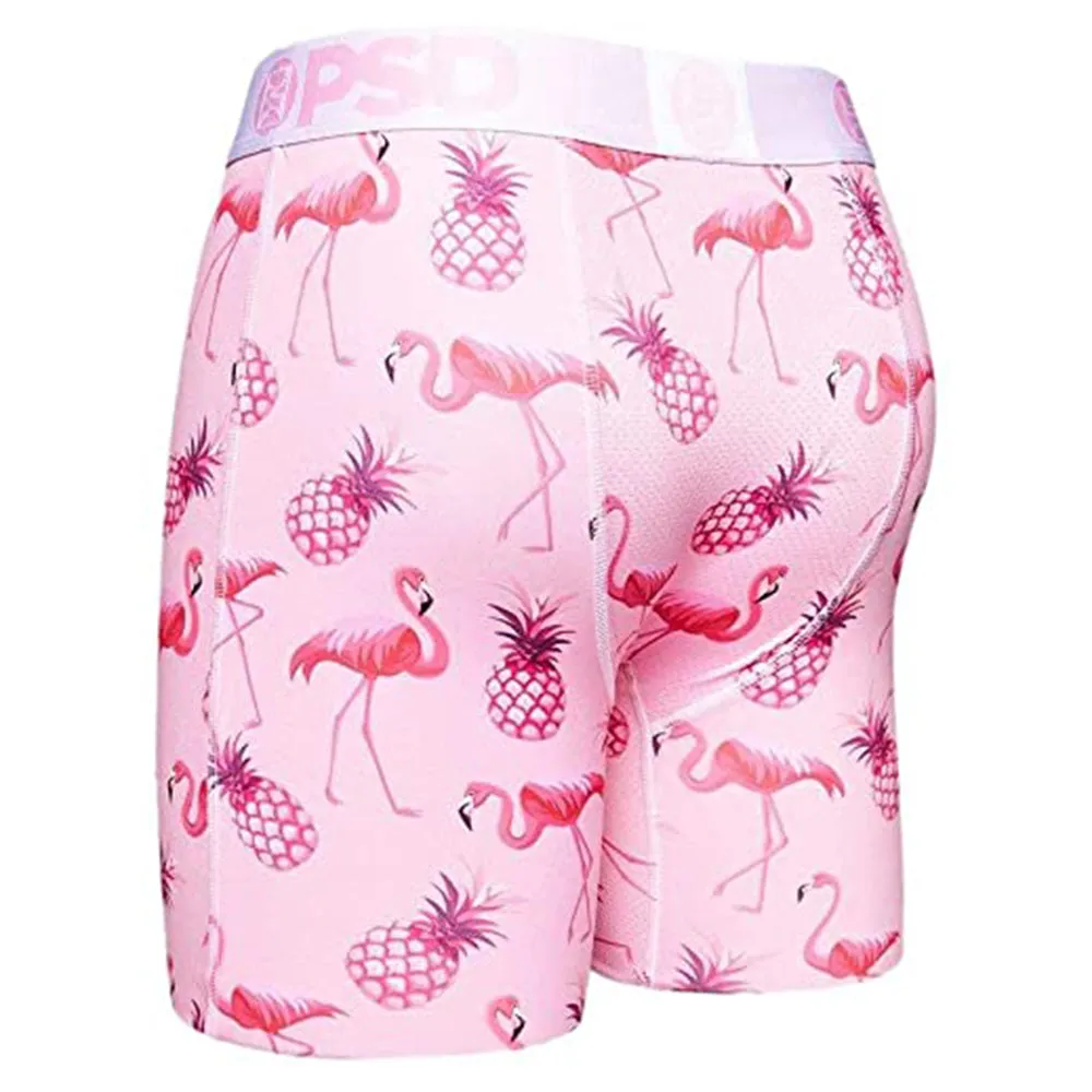 Psd Mens Elastic Wide Band Boxer Brief Pink Flamingo Breathable Underwear - 121180028-PNK-XXL