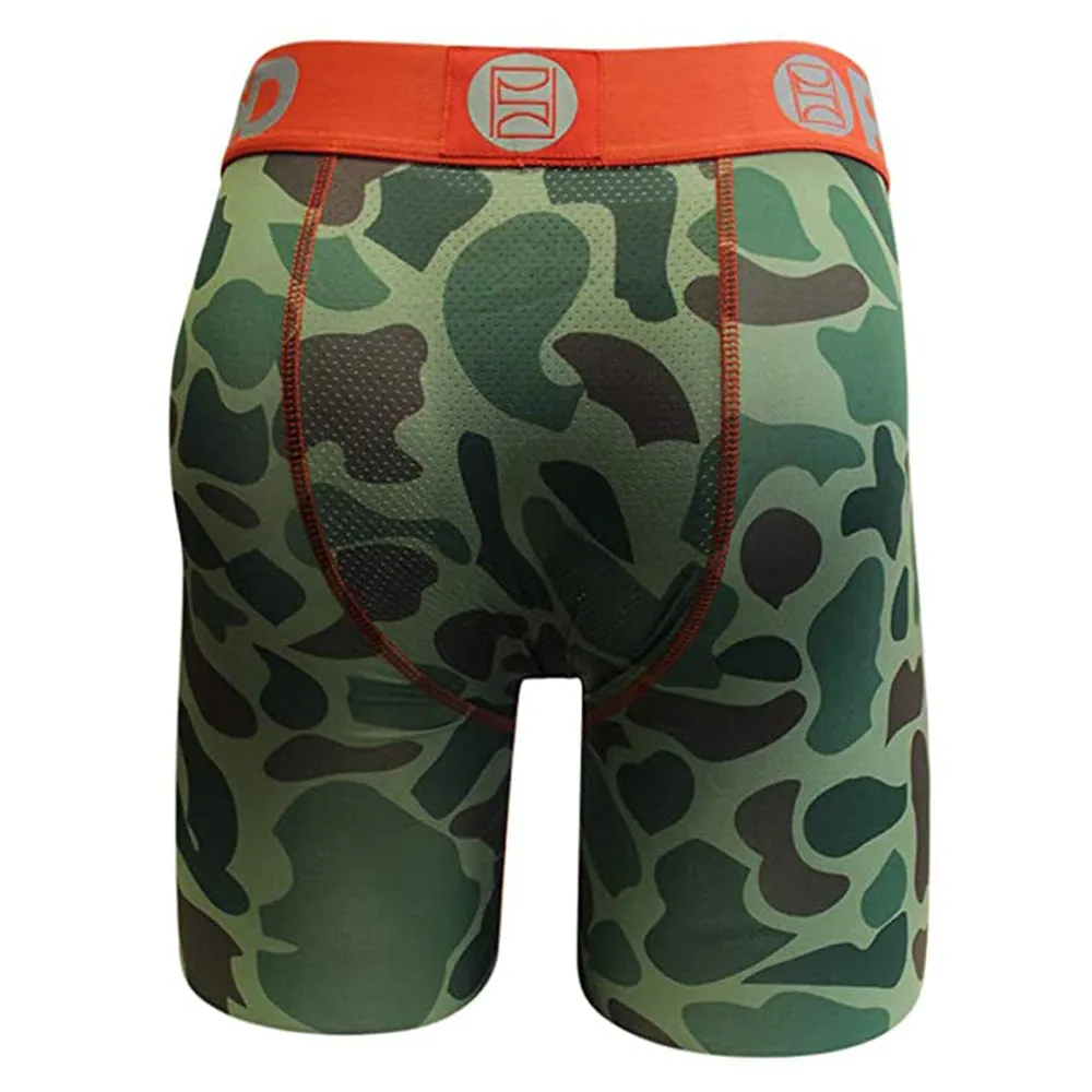 PSD Mens Green Camo Warface Boxer Brief Red Green camo warface Underwear - E21911035-RED-L