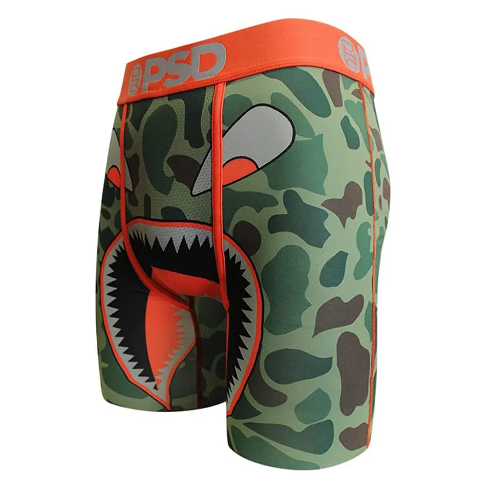 PSD Mens Green Camo Warface Boxer Brief Red Green camo warface Underwear - E21911035-RED-L