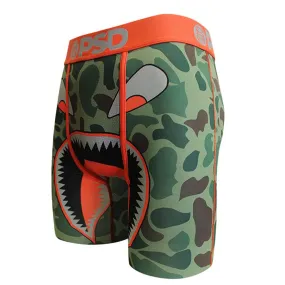 PSD Mens Green Camo Warface Boxer Brief Red Green camo warface Underwear - E21911035-RED-XL