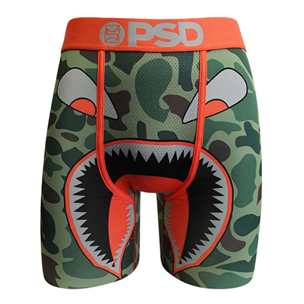 PSD Mens Green Camo Warface Boxer Brief Red Green camo warface Underwear - E21911035-RED-XL