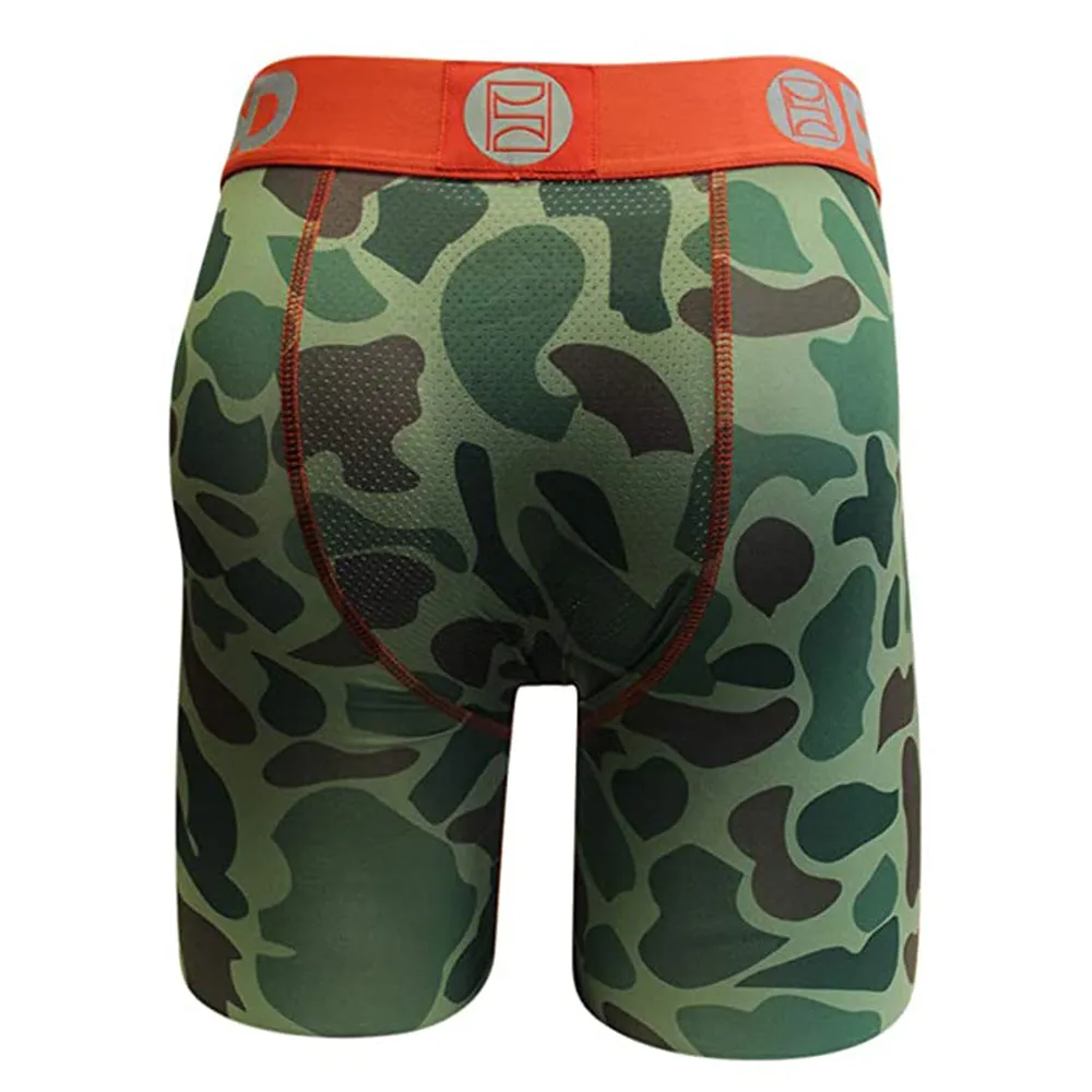 PSD Mens Green Camo Warface Boxer Brief Red Green camo warface Underwear - E21911035-RED-XL