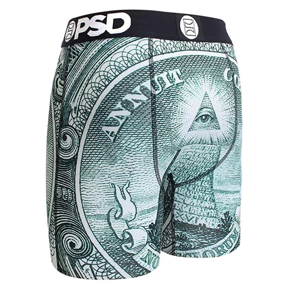 PSD Mens Green Money Pyramid Boxer Brief Underwear