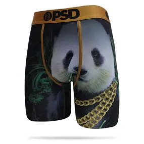 PSD Men's Stretch Long-Length Boxer Brief Panda Gold Chain Underwear - E31911030-GLD-XL