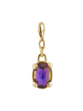 Purple Diamond Charm Gold