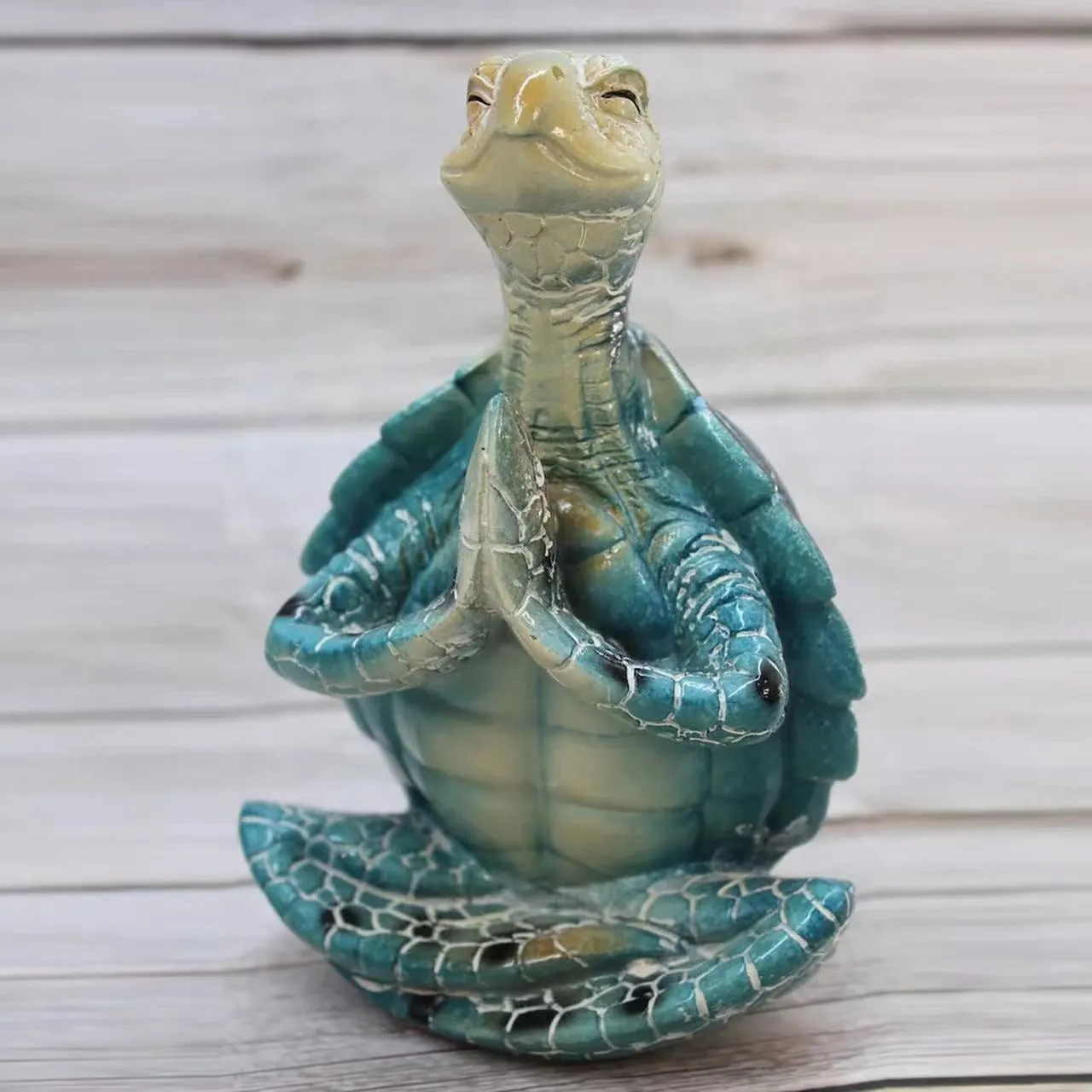 Resin decorative meditation on sea turtle