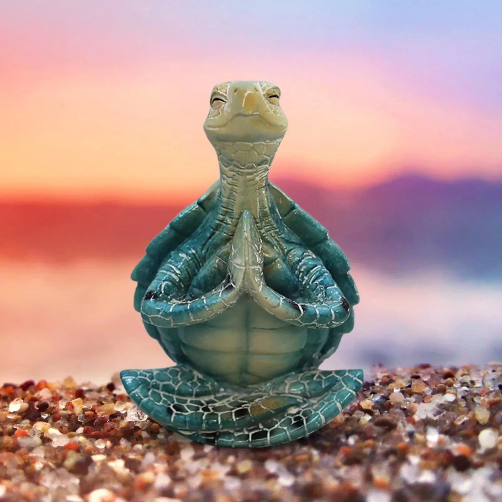 Resin decorative meditation on sea turtle