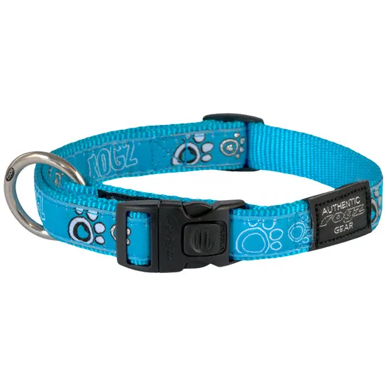 ROGZ TURQUOISE PAW COLLAR - M