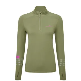 Ronhill Tech Afterhours 1/2 Zip Tee Womens | Wdland/thistle/rflct