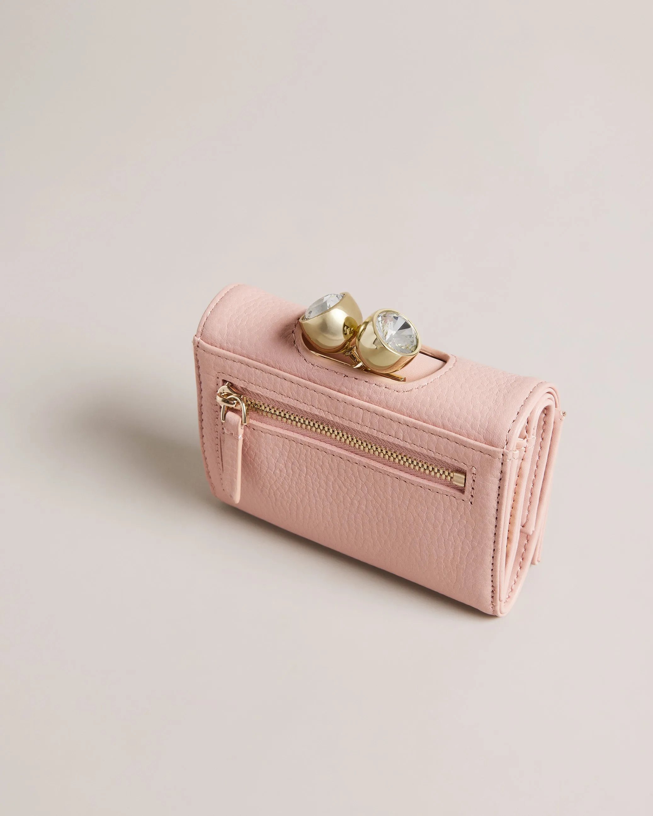 Rosiela Small Crystal Bobble Leather Purse Pl-Pink