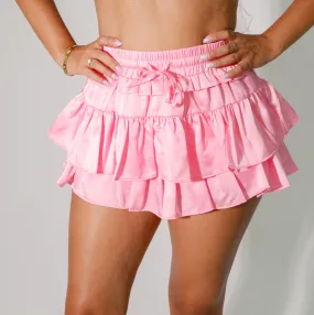 satin skirt with built in shorts