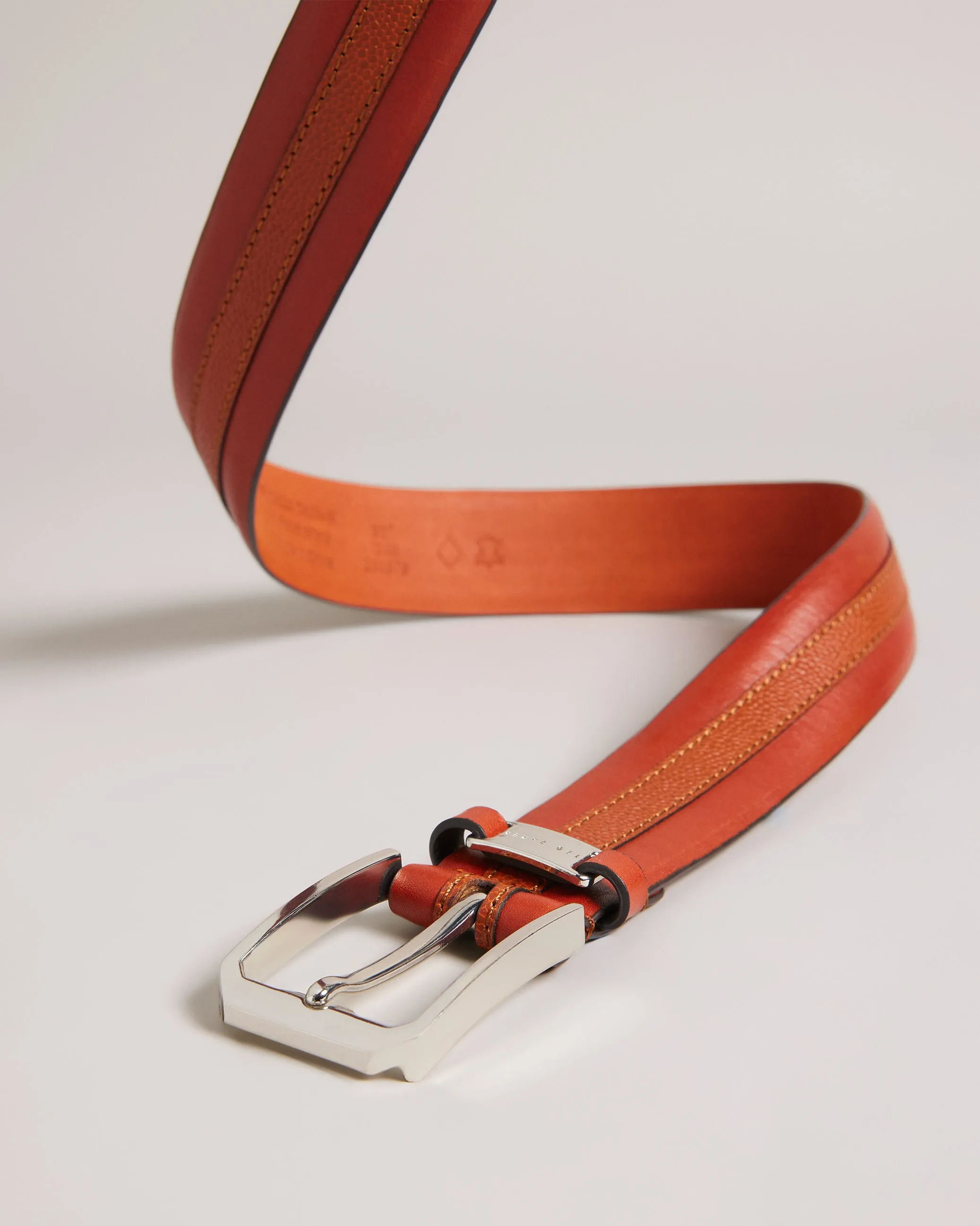 Siymon Mixed Texture Leather Belt Tan