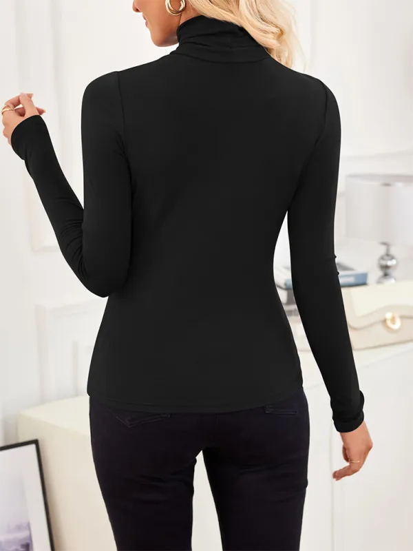 Slim-Fit Turtleneck Top for Layering