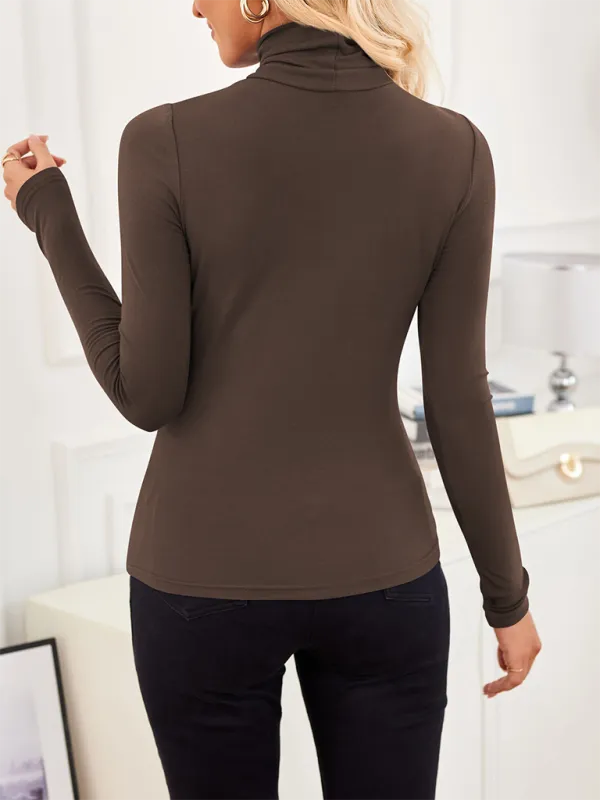 Slim-Fit Turtleneck Top for Layering