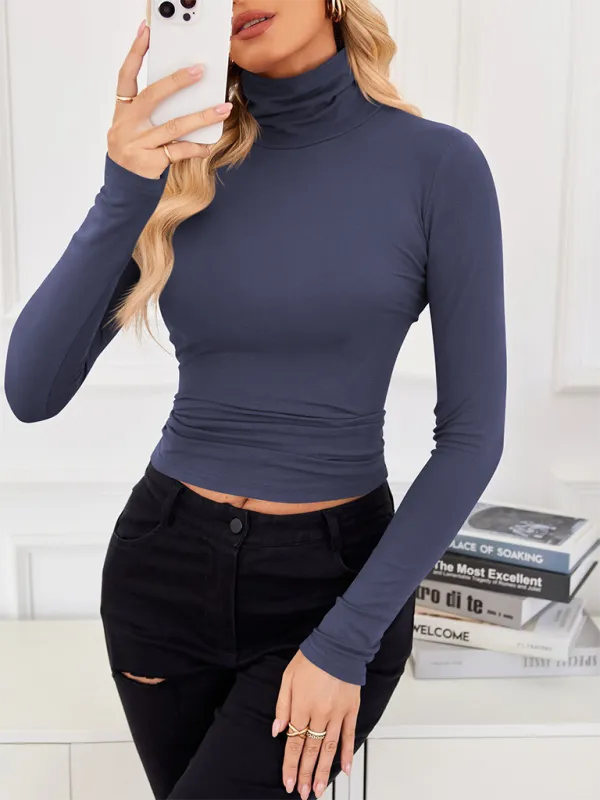 Slim-Fit Turtleneck Top for Layering