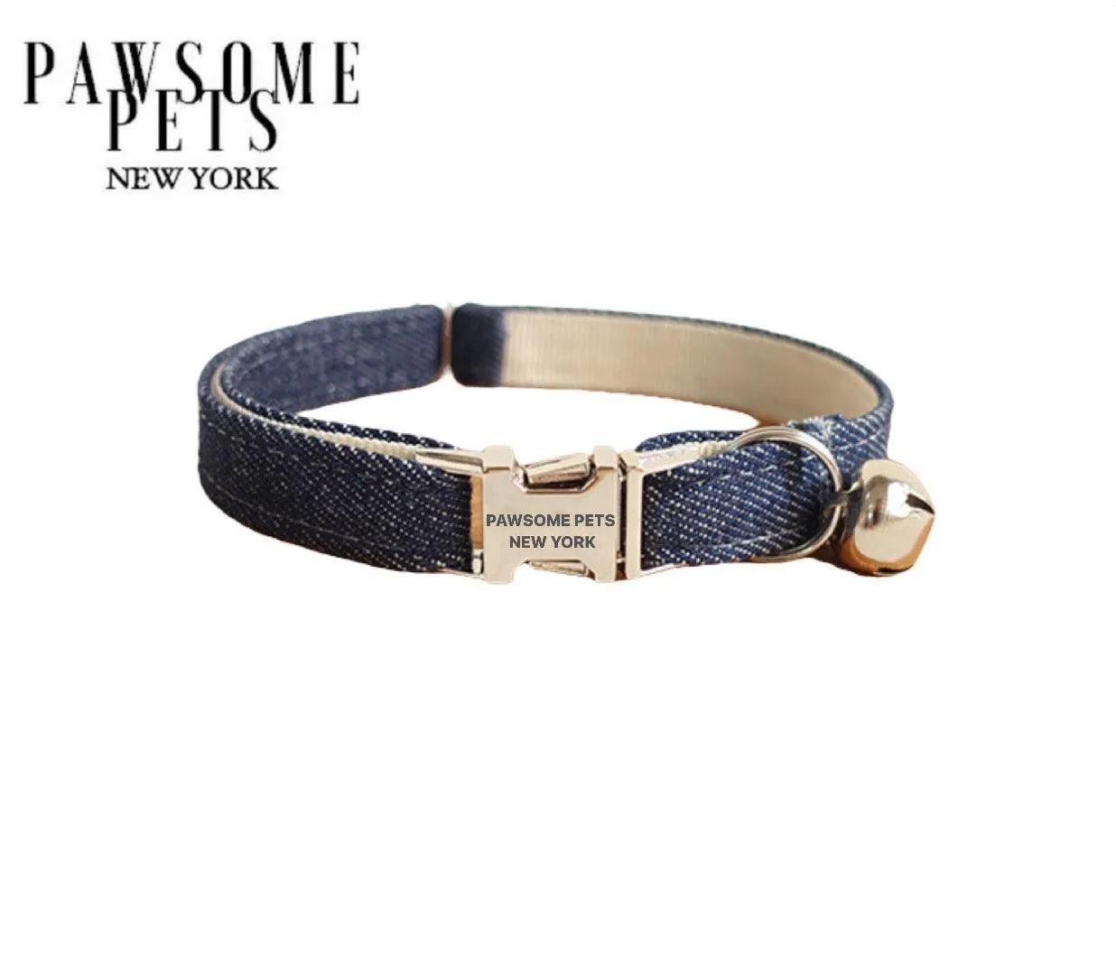 SMALL SIZE DOG & CAT COLLAR - DARK BLUE JEANS