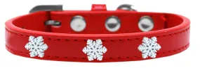 Snowflake Widget Dog Collar Red Size 10