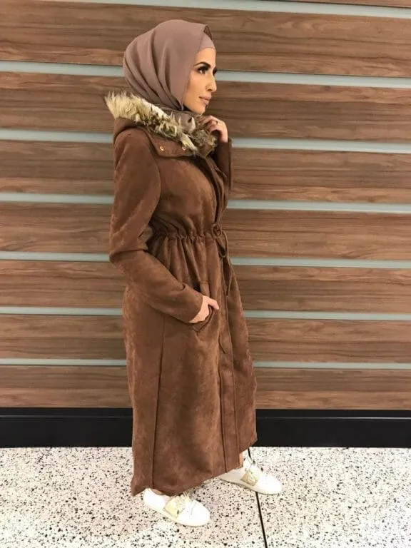 Suede Hoodie Trench