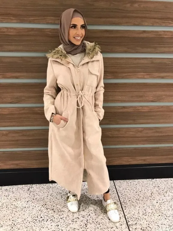 Suede Hoodie Trench