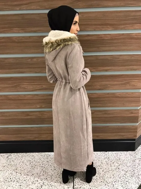 Suede Hoodie Trench