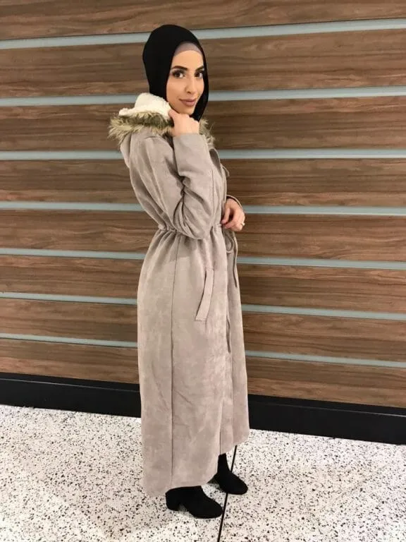 Suede Hoodie Trench