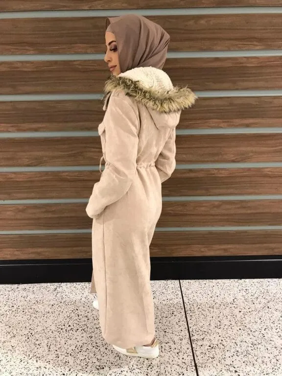 Suede Hoodie Trench