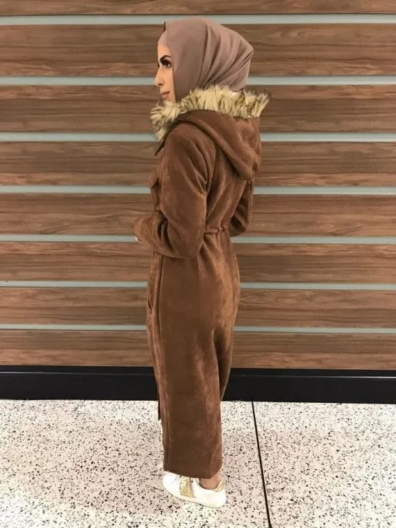 Suede Hoodie Trench