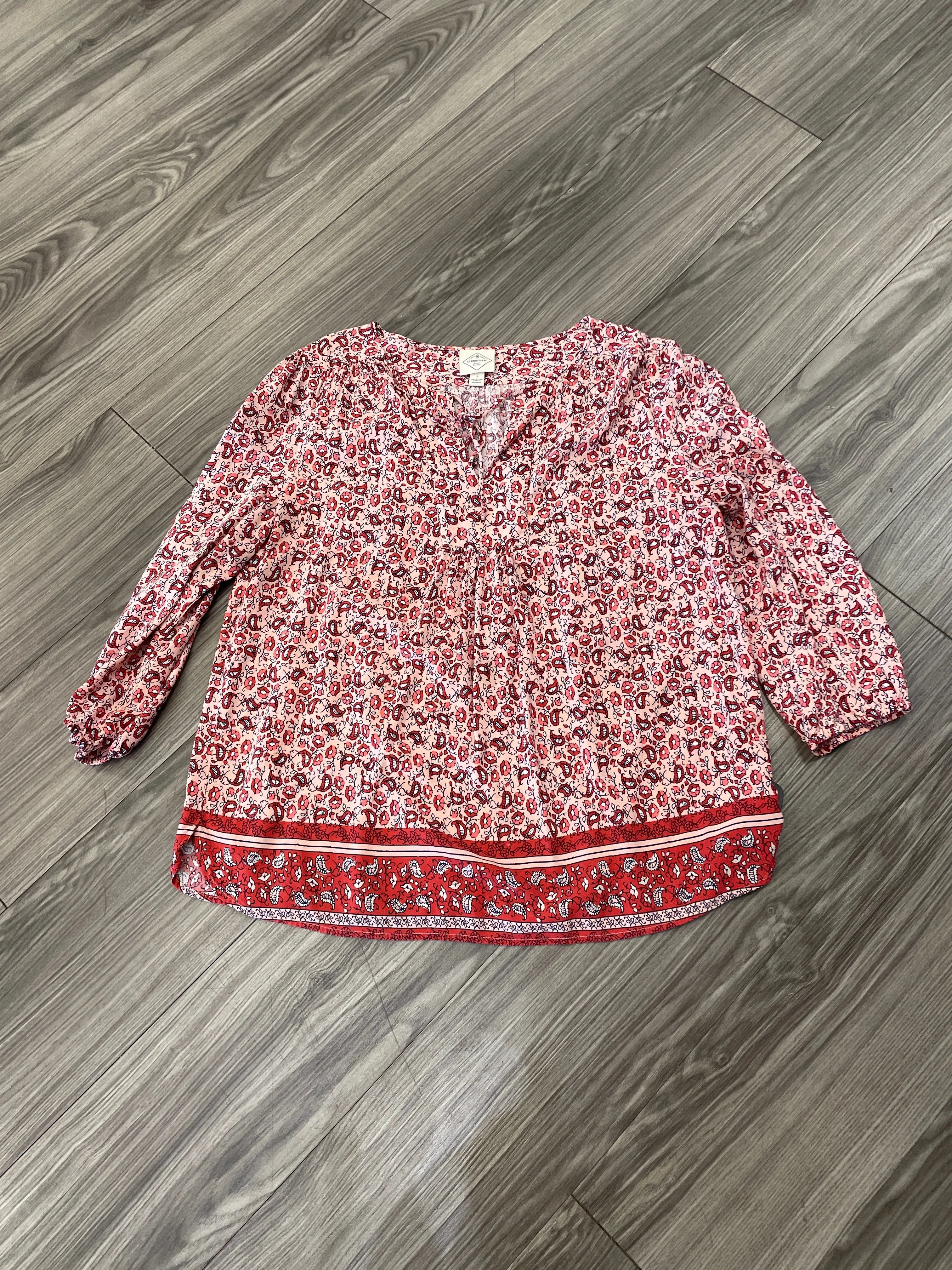 Top Long Sleeve By St Johns Bay In Pink, Size: L