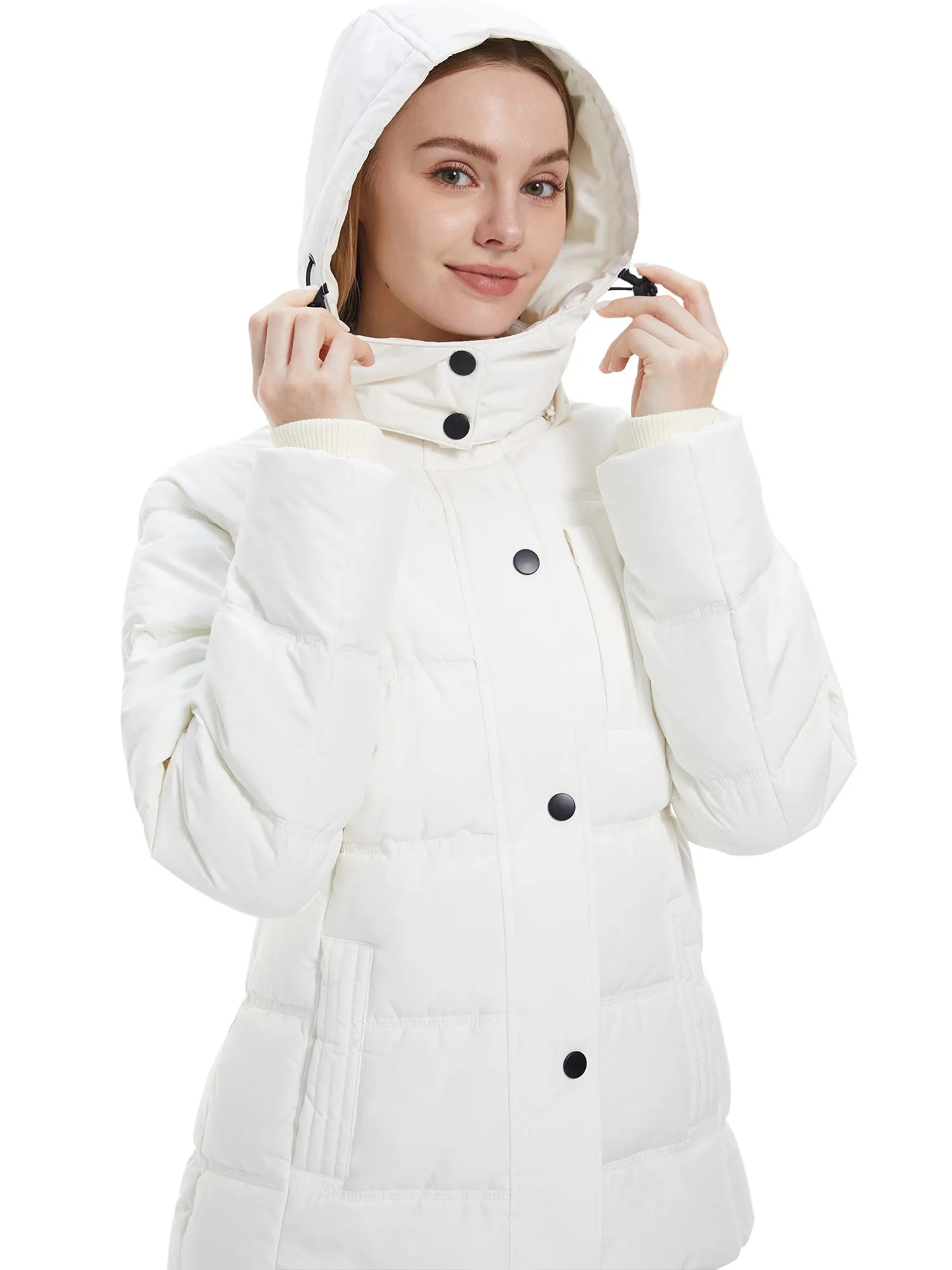 Wantdo Women's Puffer Jacket Warm Winter Coat Quilted Winter Jacket with Removable Hood