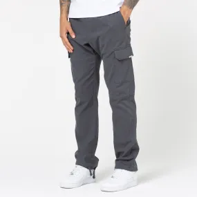 Washed Open Hem Cargo Pants | Charcoal