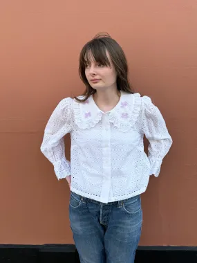 White Bow Luna Blouse