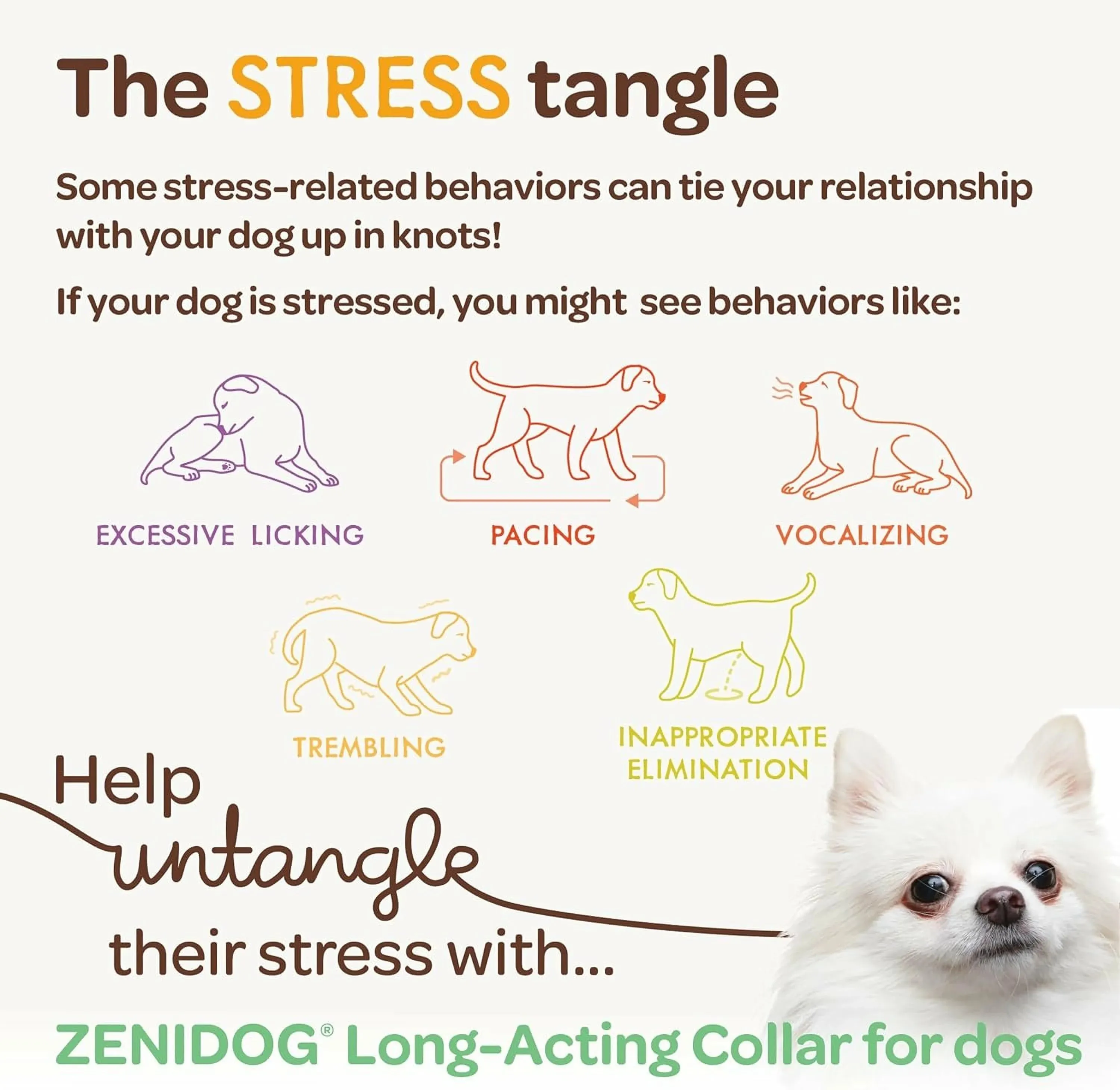 ZENIDOG Calming Collar for Dogs- Medium/Large (22-110 lbs)