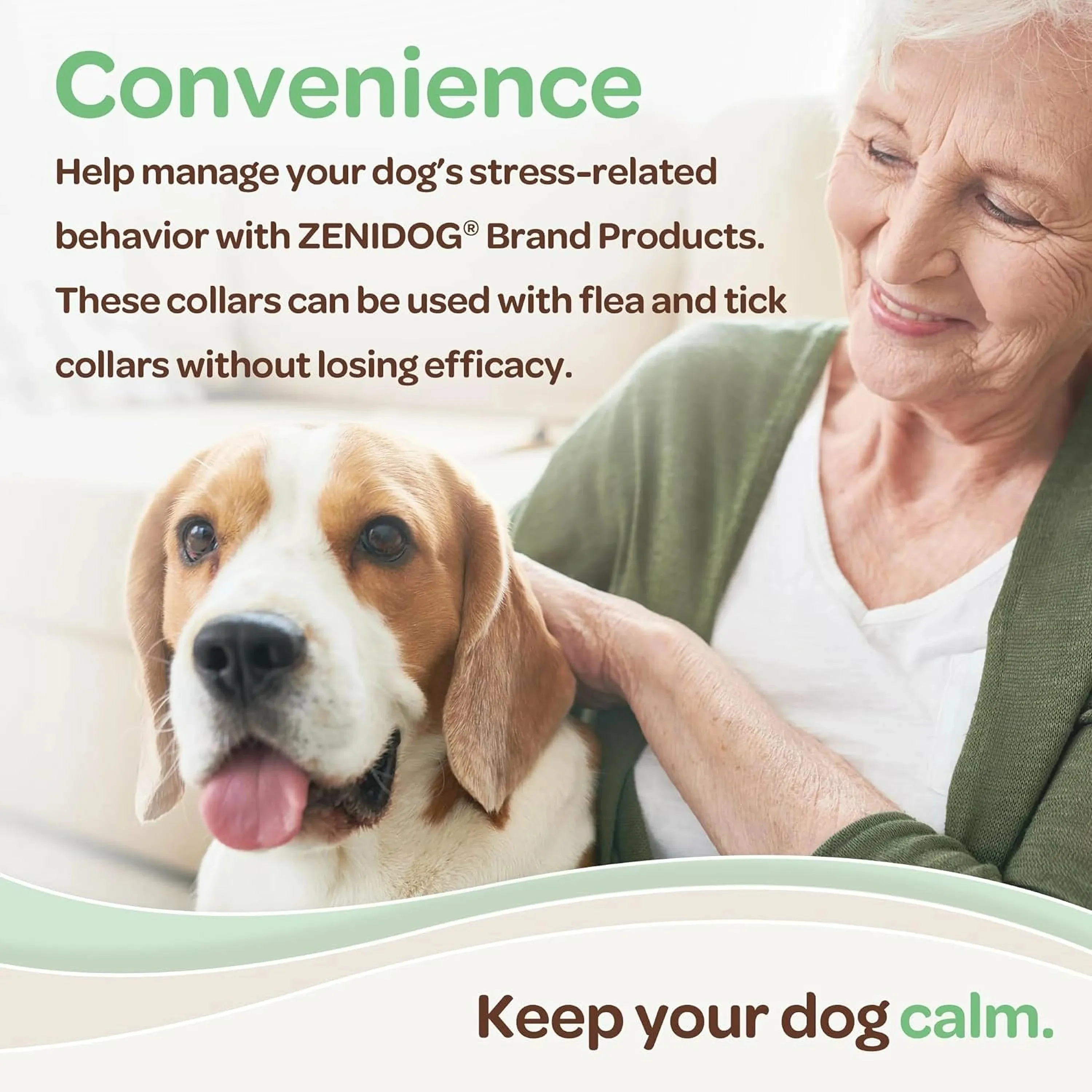 ZENIDOG Calming Collar for Dogs- Medium/Large (22-110 lbs)