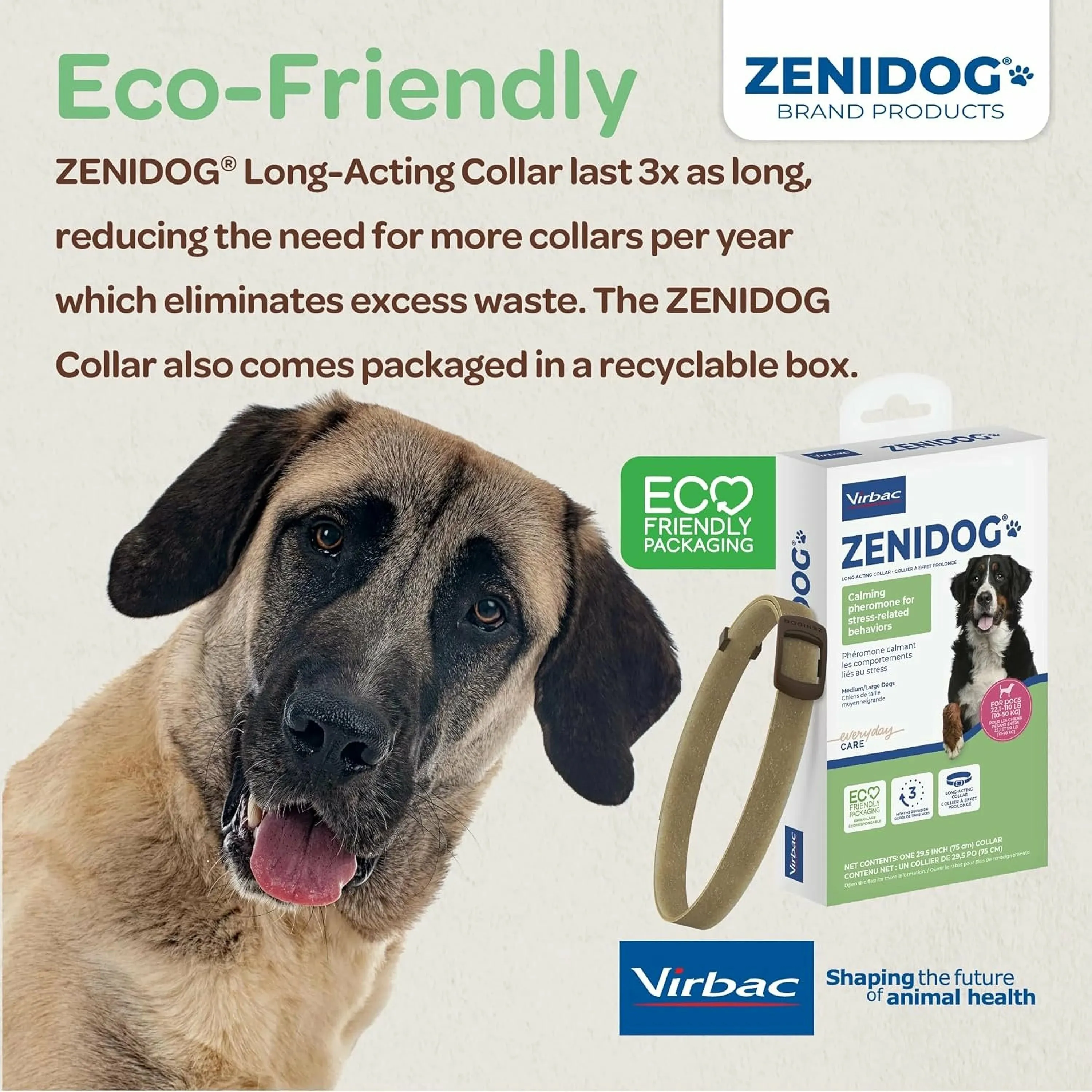 ZENIDOG Calming Collar for Dogs- Medium/Large (22-110 lbs)